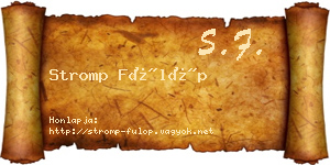 Stromp Fülöp névjegykártya